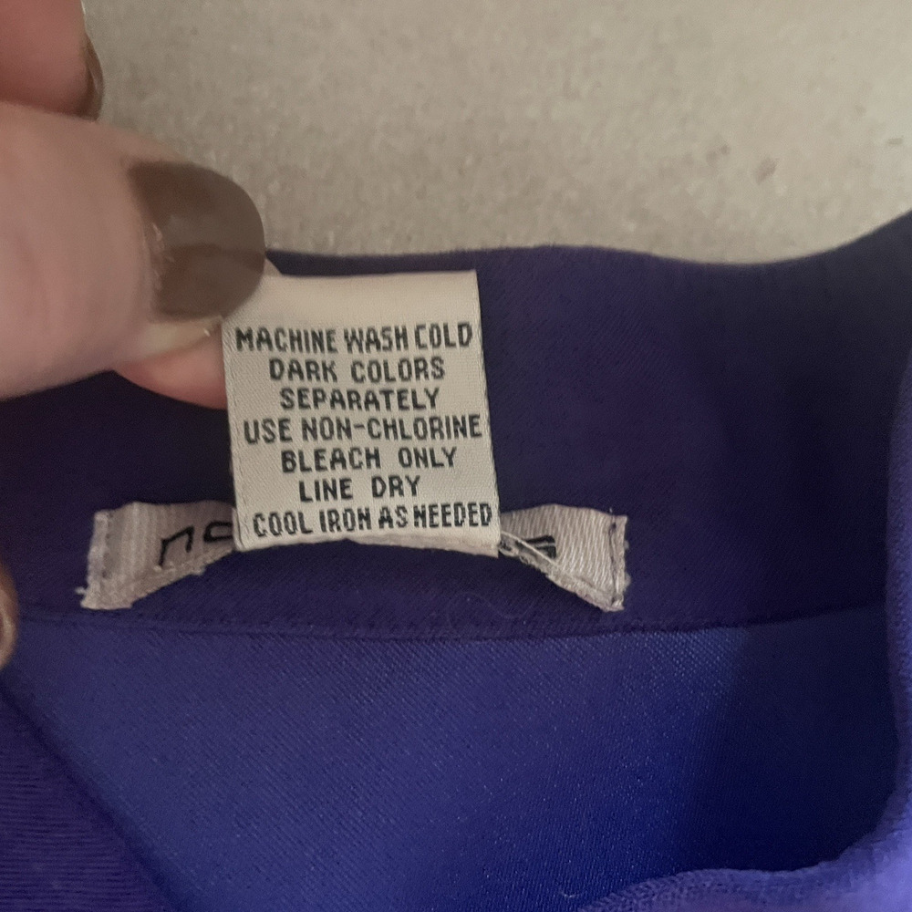 Vintage 90s Notations Red Hat Lady Jacket Women M Purple Button Front Applique - Picture 12 of 12